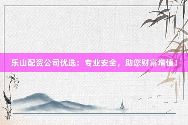 乐山配资公司优选：专业安全，助您财富增值！