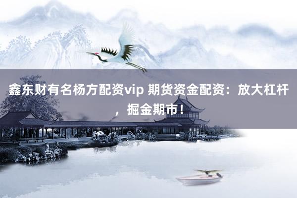 鑫东财有名杨方配资vip 期货资金配资：放大杠杆，掘金期市！