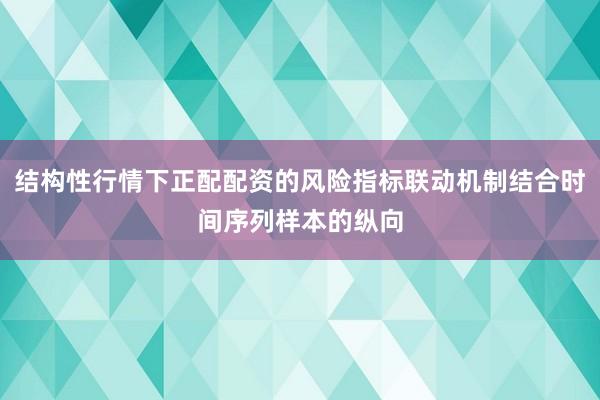 结构性行情下正配配资的风险指标联动机制结合时间序列样本的纵向