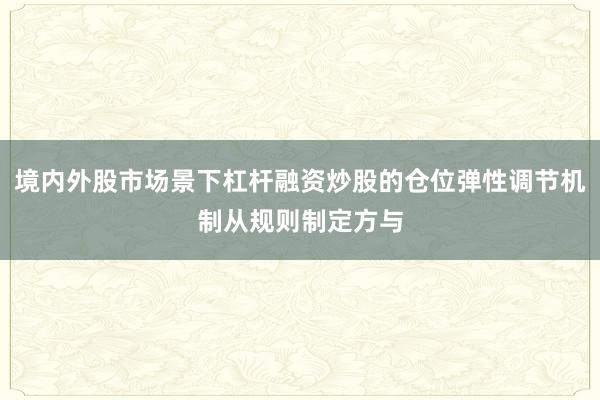 境内外股市场景下杠杆融资炒股的仓位弹性调节机制从规则制定方与