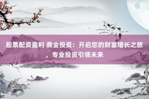 股票配资盈利 鼎金投资:开启您的财富增长之旅,专业投资引领未来