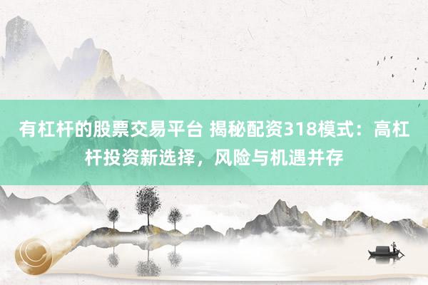 有杠杆的股票交易平台 揭秘配资318模式：高杠杆投资新选择，风险与机遇并存