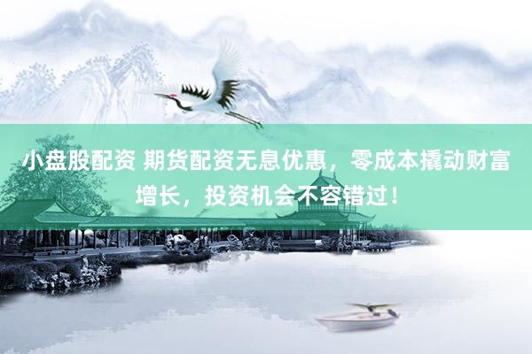 小盘股配资 期货配资无息优惠，零成本撬动财富增长，投资机会不容错过！